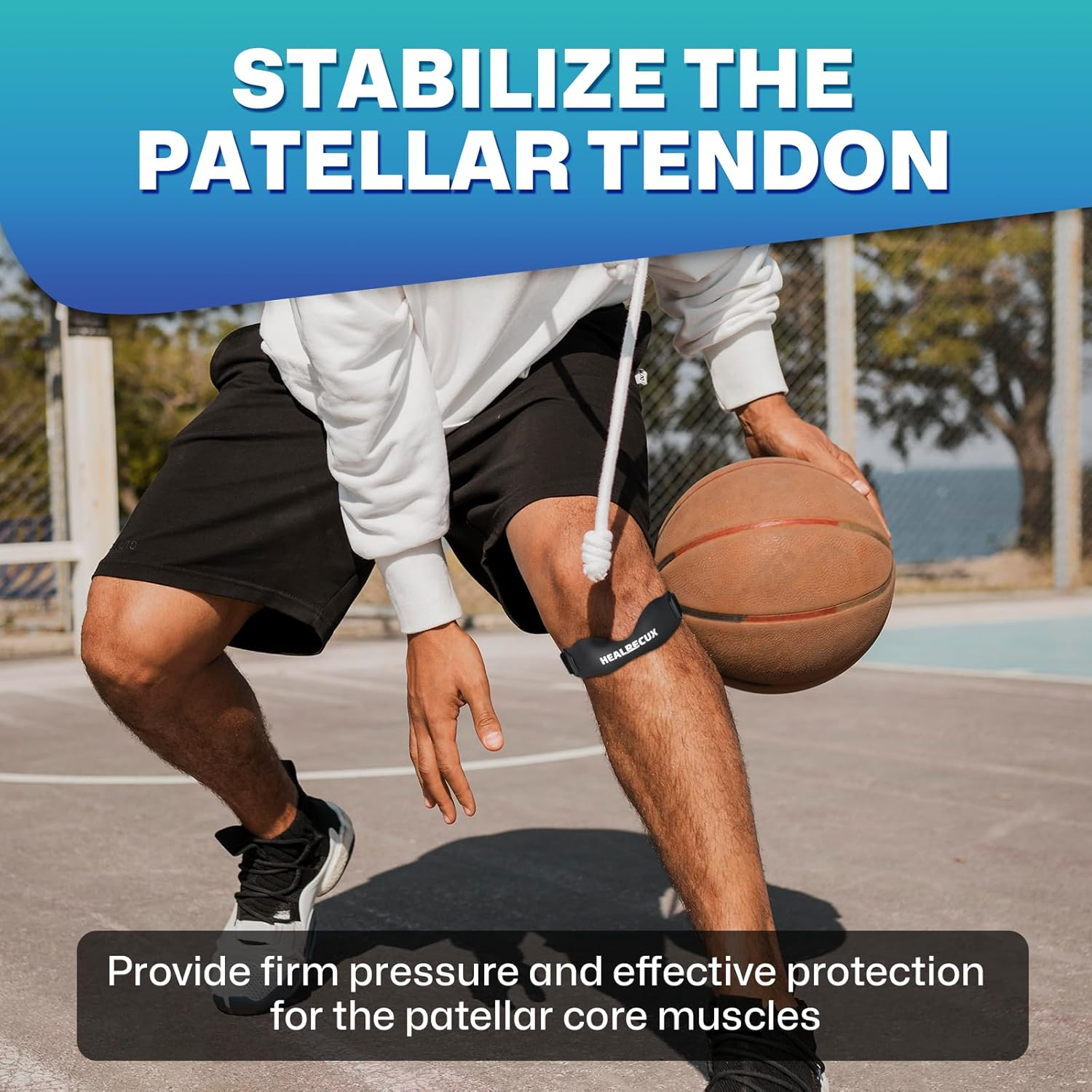 Patella Band Knee Strap Tendon Support Orange 1 Pack