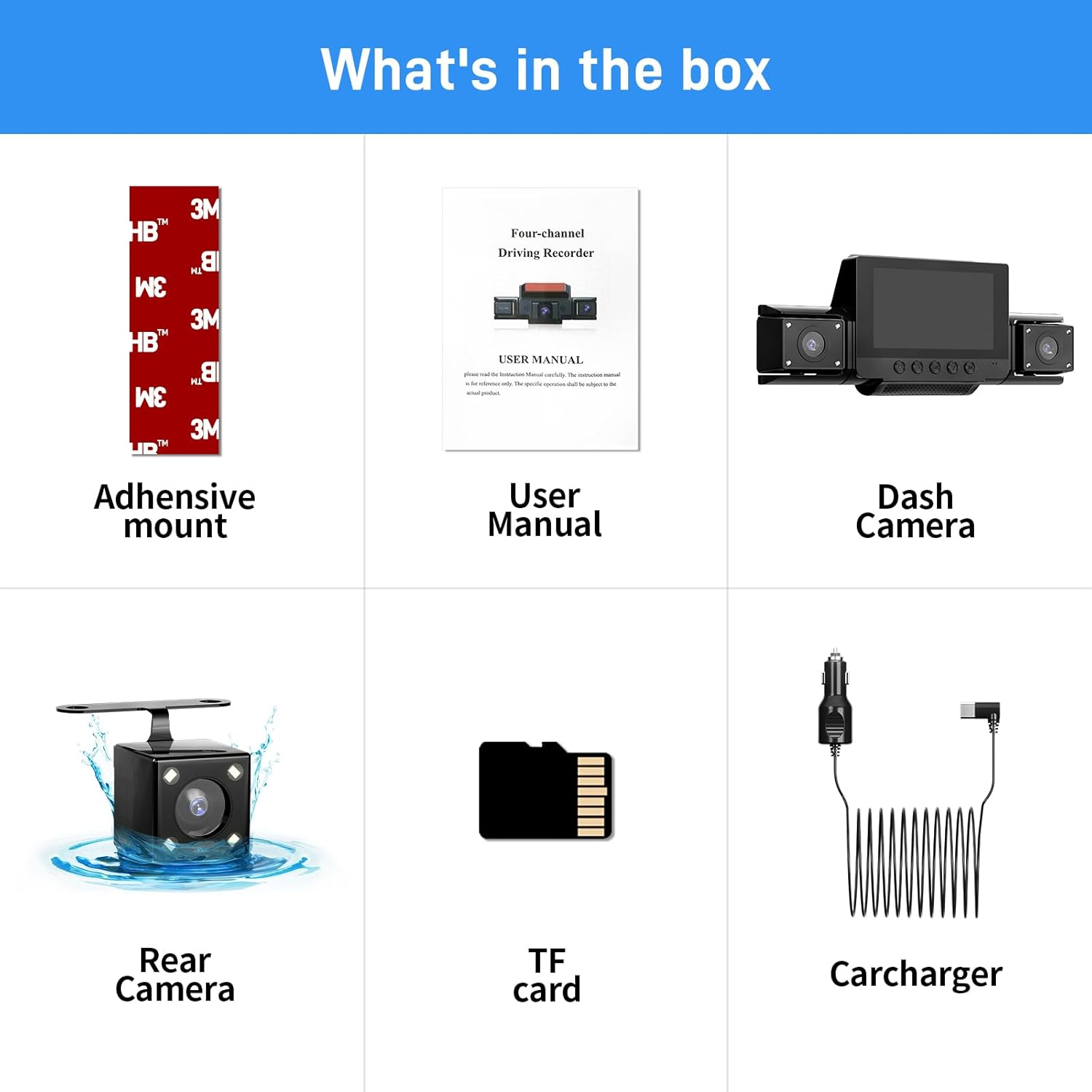 4 Channel Dash Cam 360 View GPS WiFi