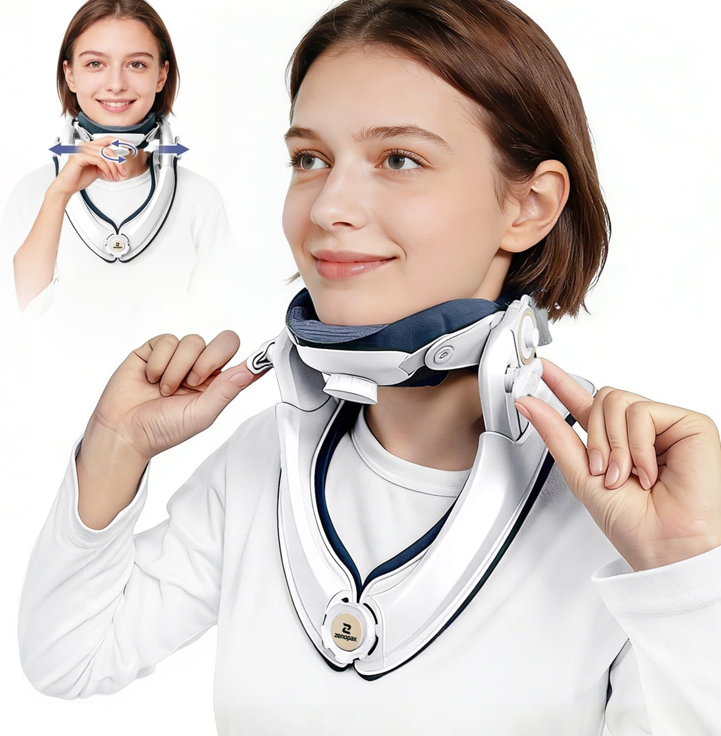 Adjustable Neck Traction Device White