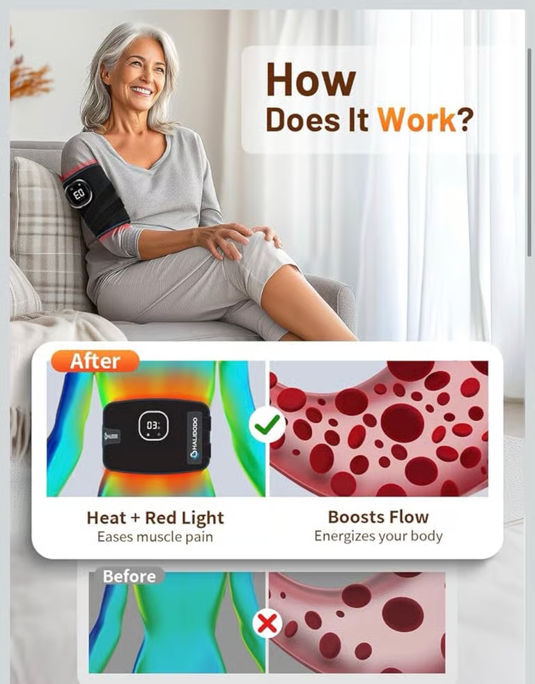 Red Light Therapy Pad 5 Modes - 660nm 850nm 15"x7.1"