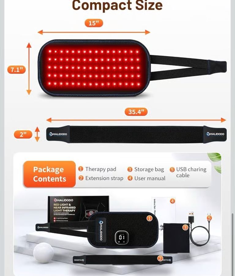 Red Light Therapy Pad 5 Modes - 660nm 850nm 15"x7.1"