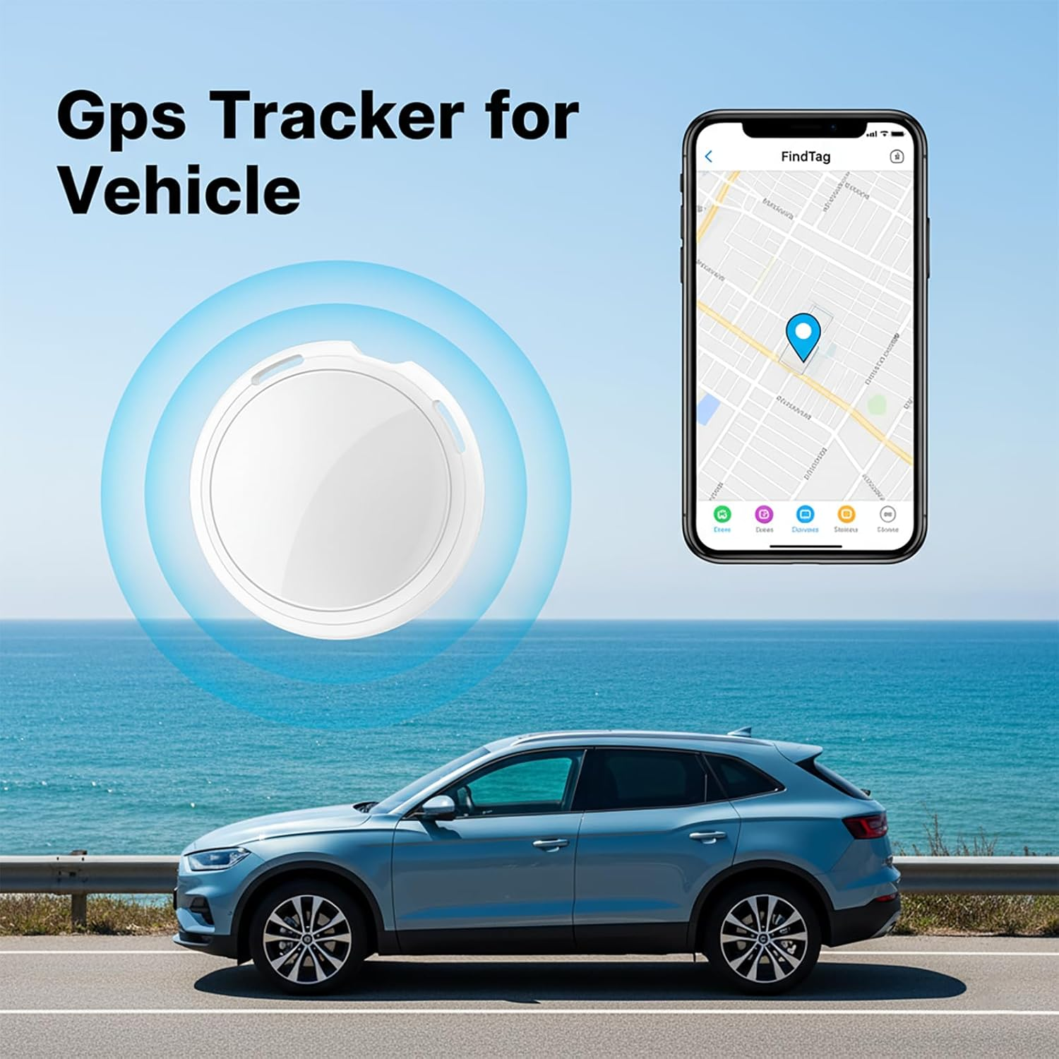 Mini GPS Tracker - Apple Find My No Monthly Fee