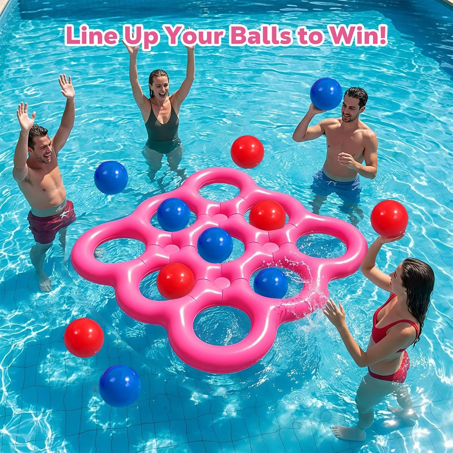 MoKo Pool Tic-Tac-Toe Float Game Set 10 Balls 2-10P