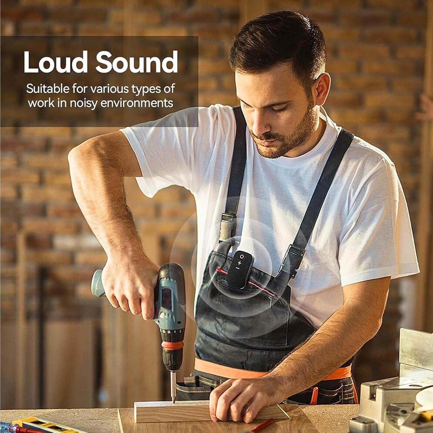 Wearable Bluetooth Speaker IPX5 Clip-On Mic Hands-Free