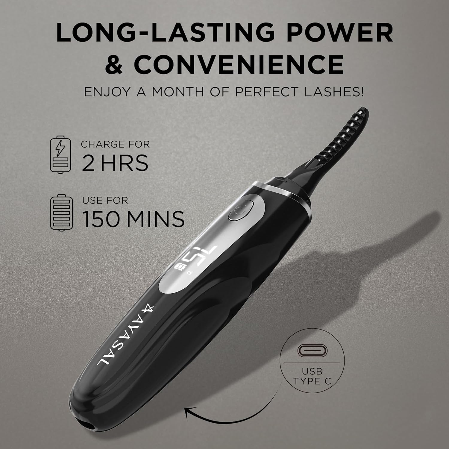 Heated Electric Eyelash Curler 10-Sec 24Hr Rechargeable