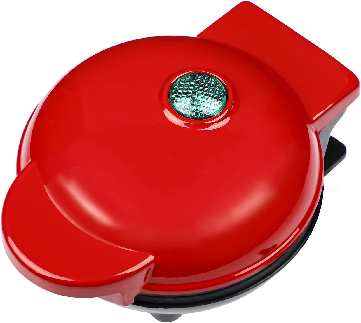Mini Waffle Maker 4" Nonstick Chaffle Keto PFOA Free Red