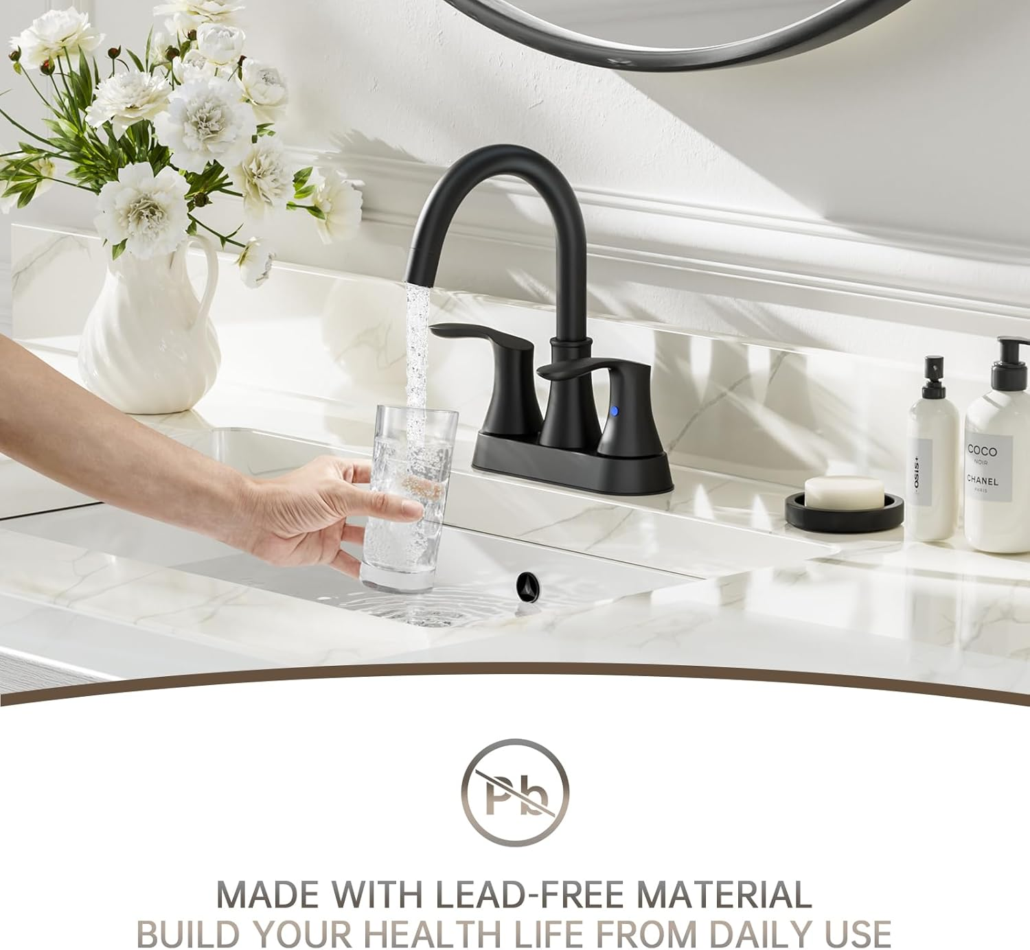 Phiestina TY36CL-MB Black Utility Sink Faucet with Pull-Out Sprayer