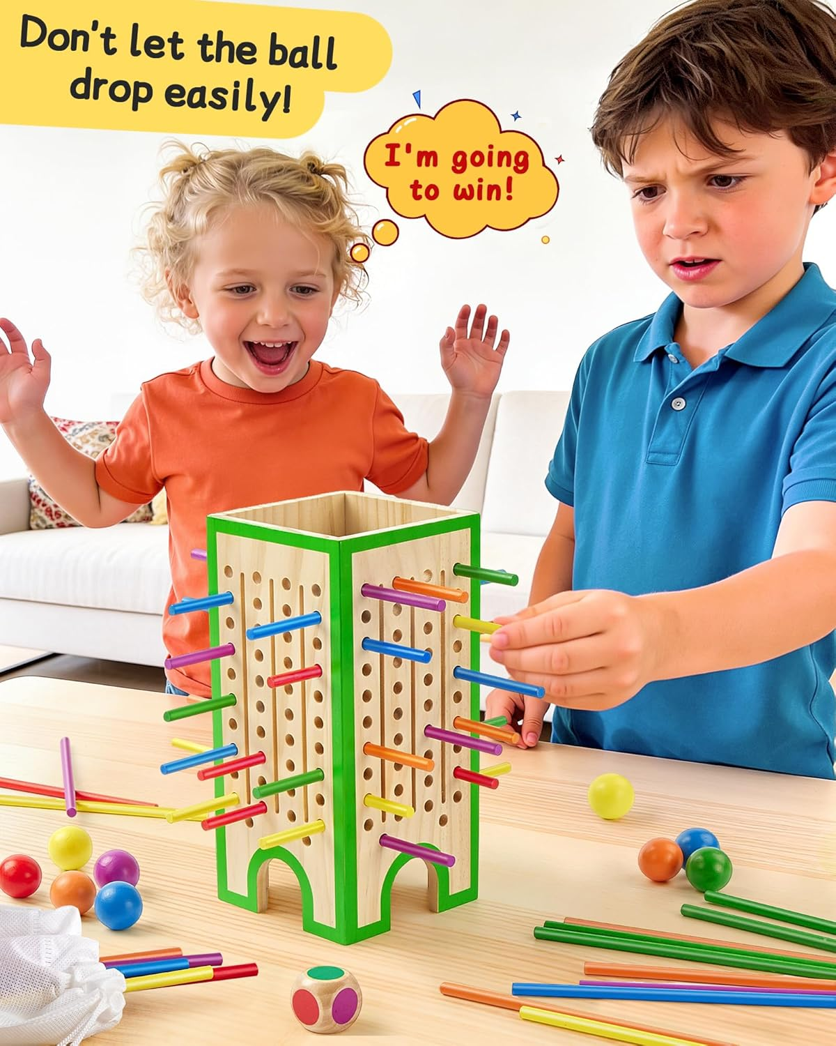 Montessori Wooden Sticks Math Toy for Kids 3-6