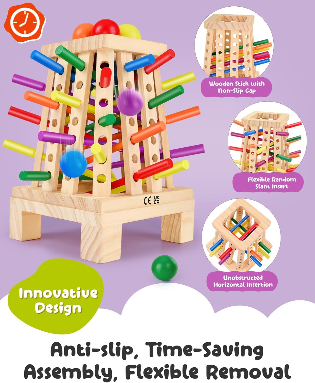 Montessori Wooden Stick Game | 36 Colorful Sticks
