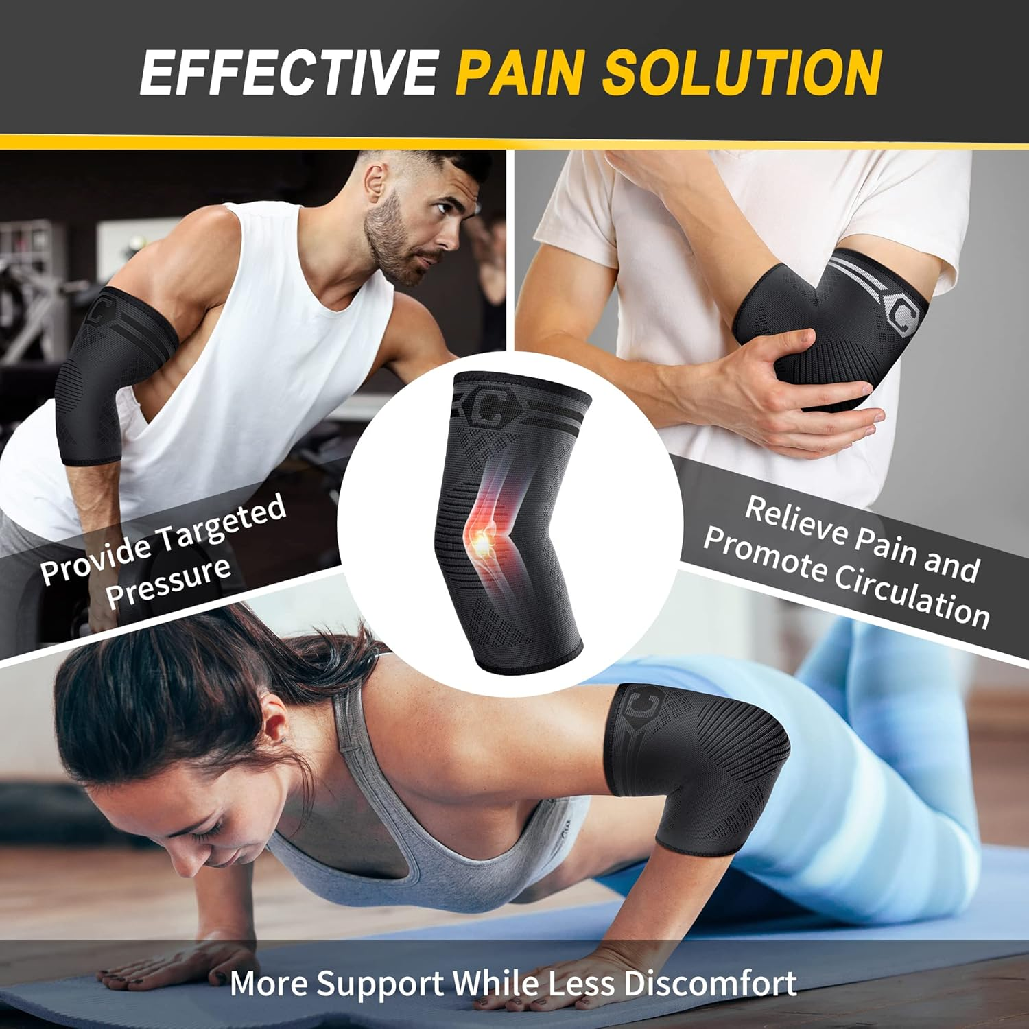 Elbow Brace Compression Sleeve for Tendonitis & Tennis Elbow