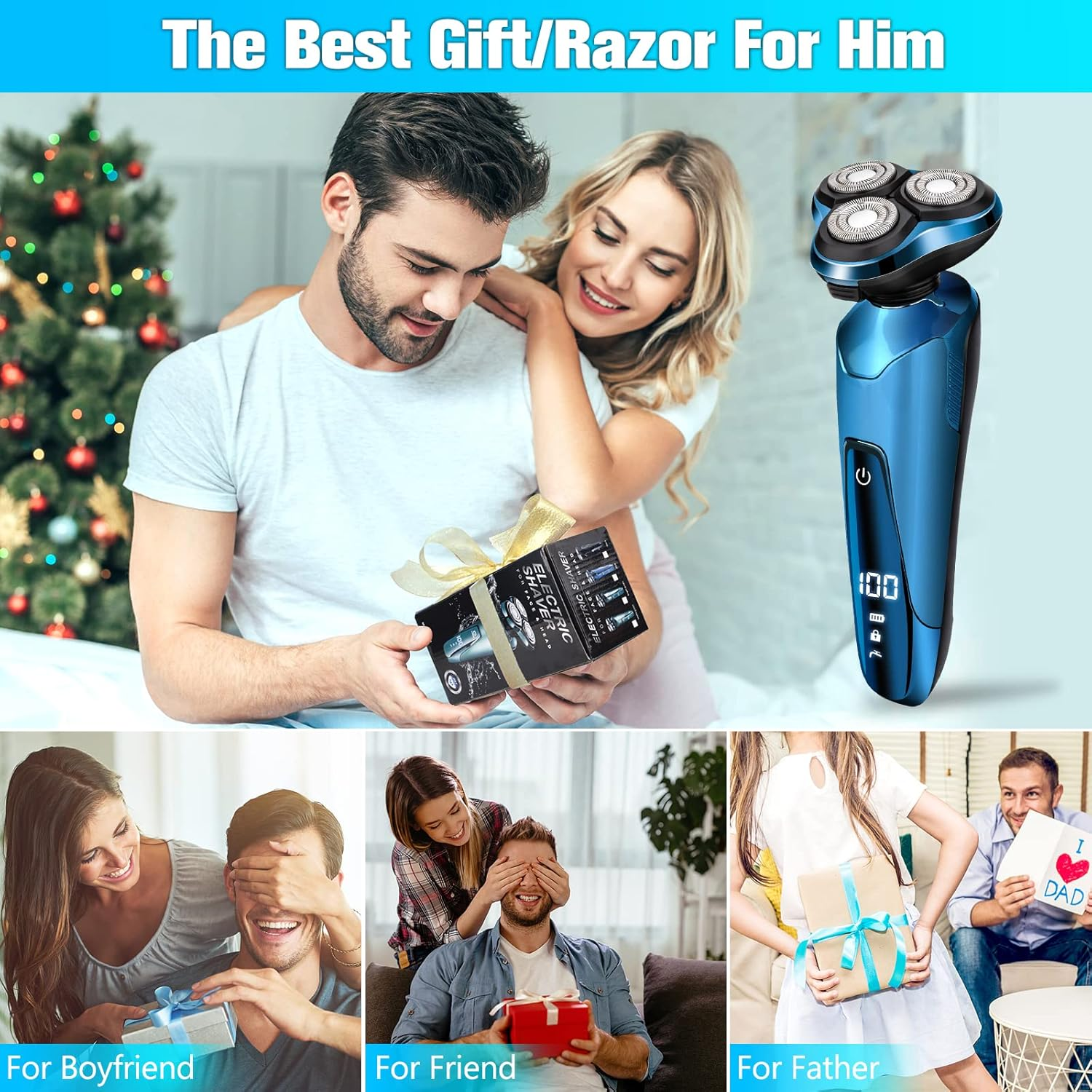 3-in-1 Electric Razor for Men – Wet & Dry Travel Kit
