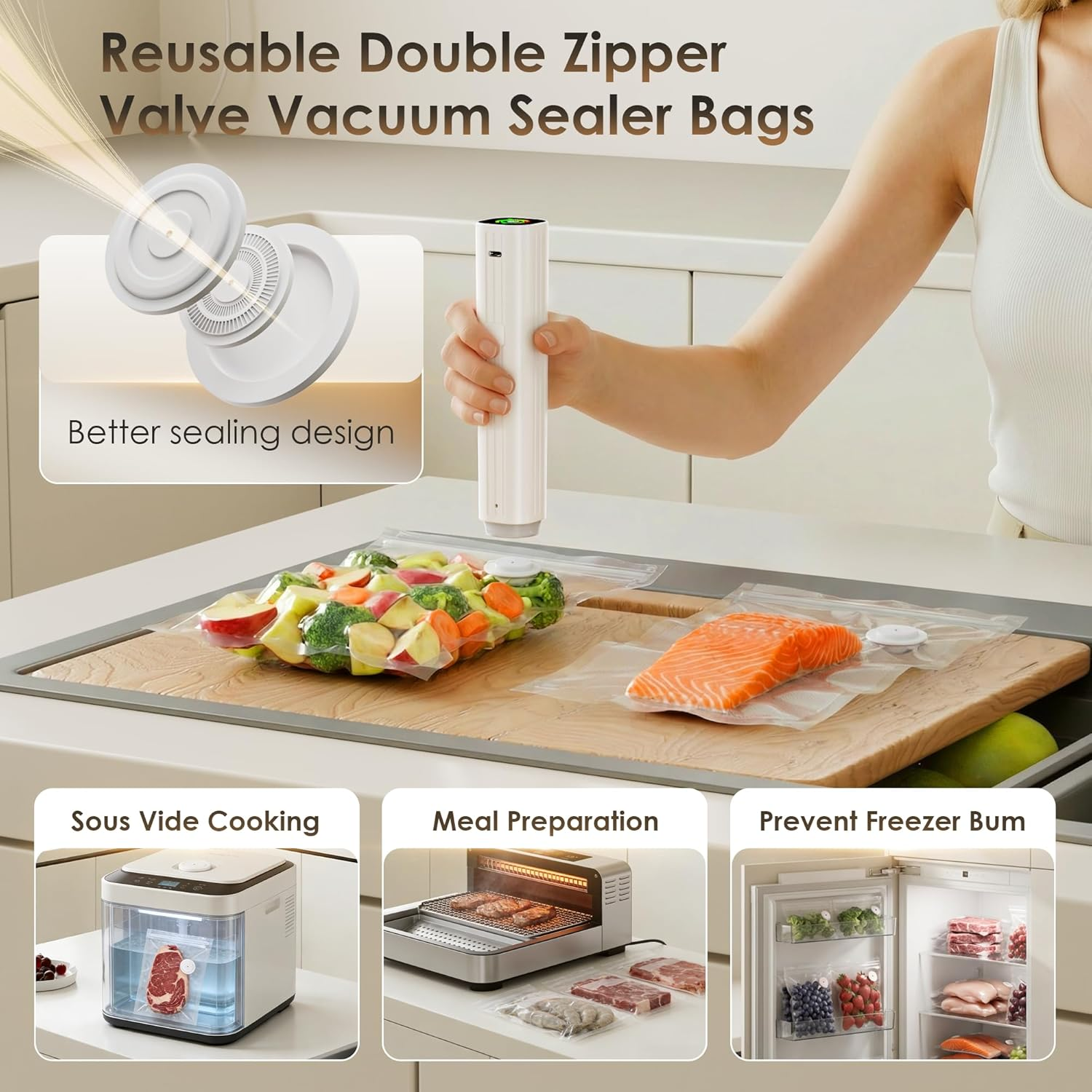 Handheld Vacuum Sealer Machine | 30 Reusable Bags
