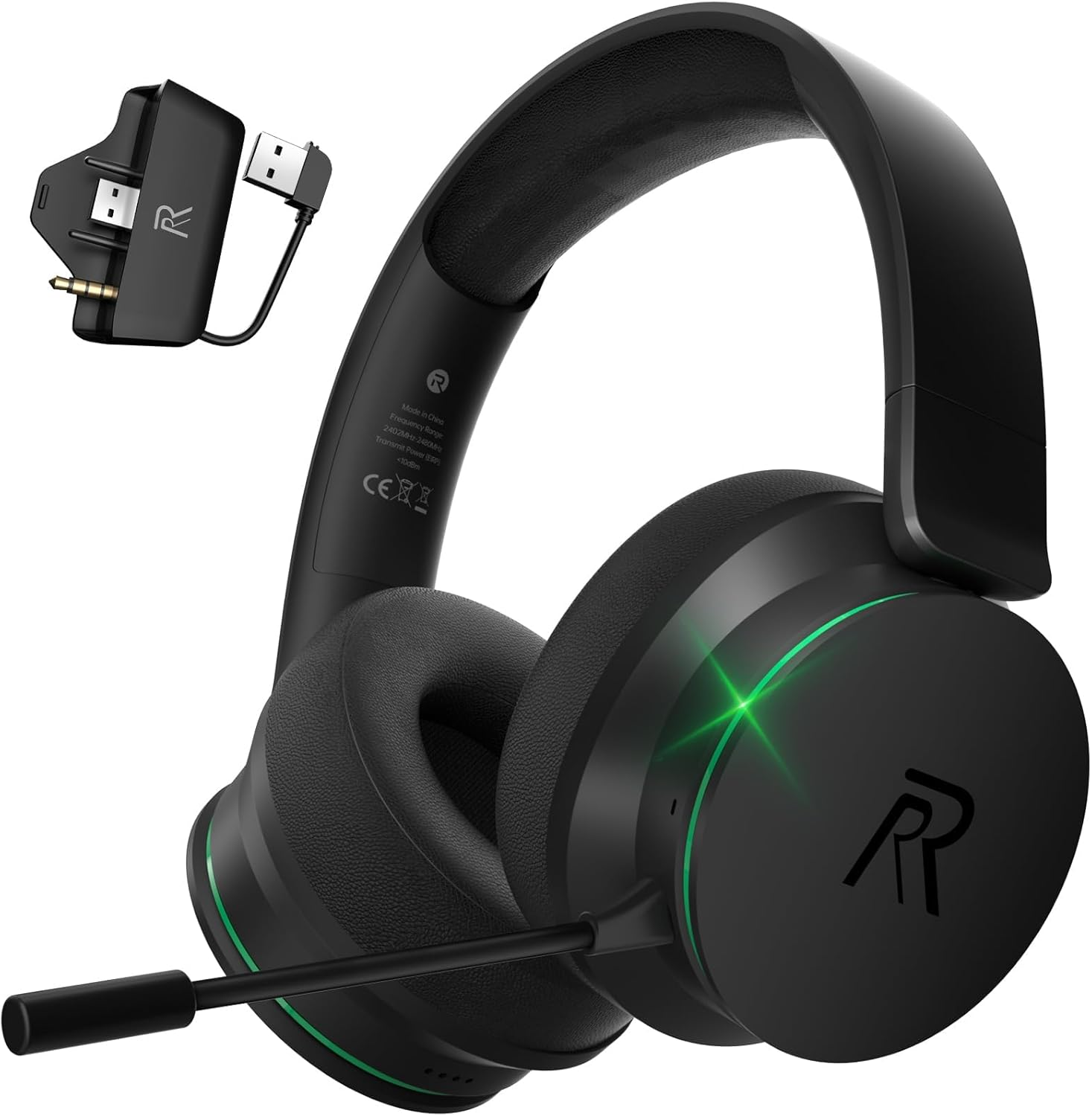 Wireless Gaming Headset BT 5.3 – Xbox PS5 Switch, Black/Green