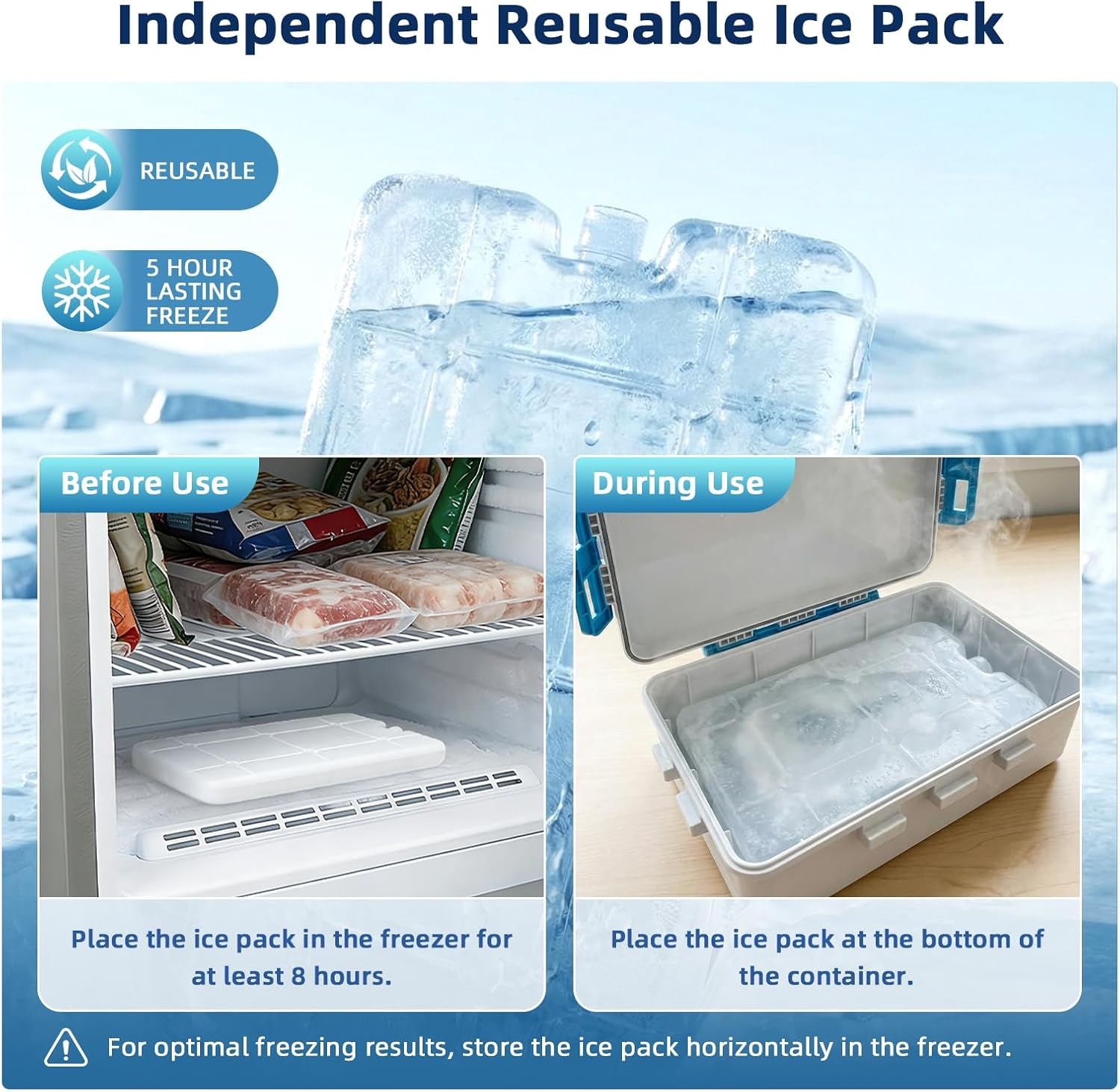 Chilled Snack Box with Ice Pack | Divided Tray White