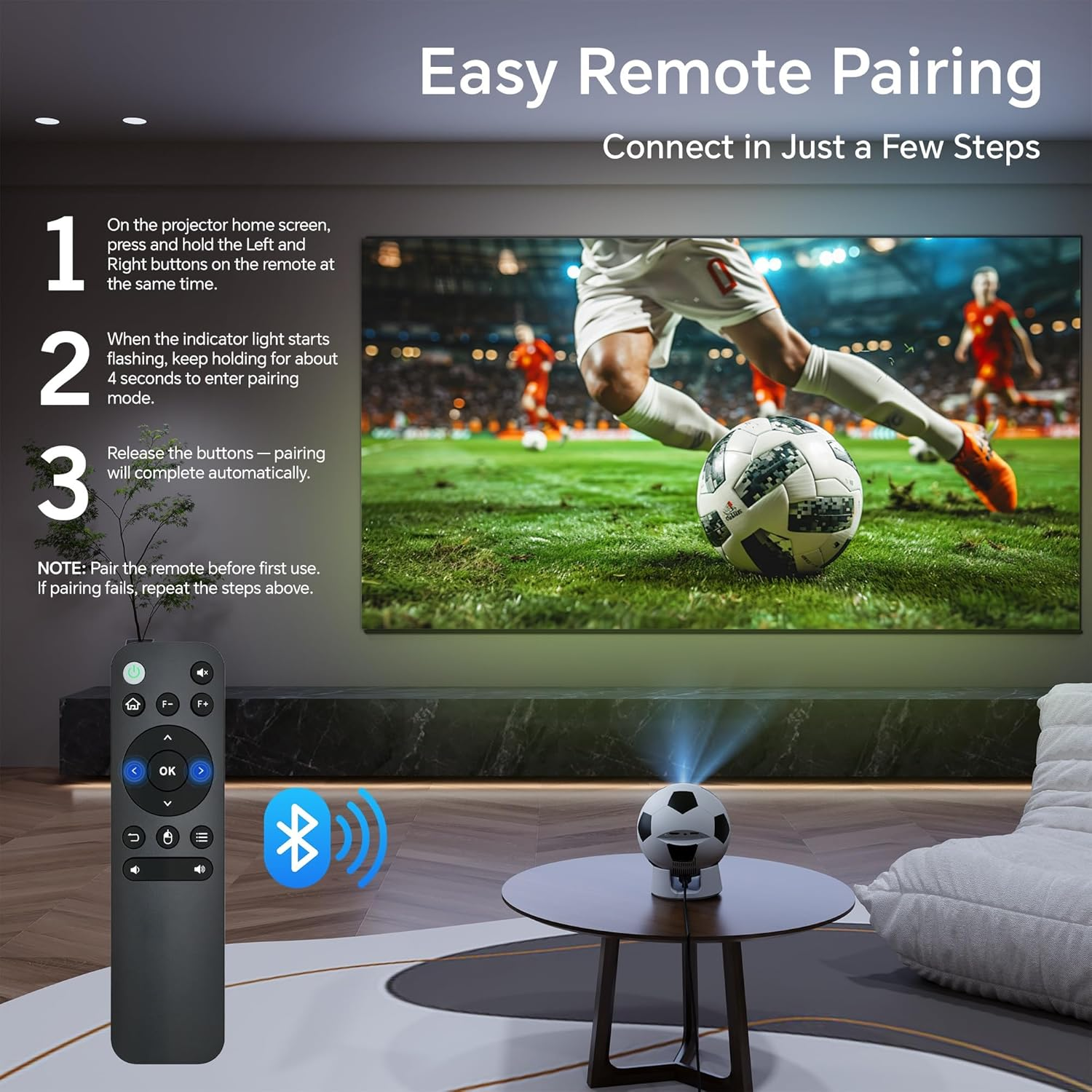 Smart Mini Projector Android 13 WiFi Bluetooth