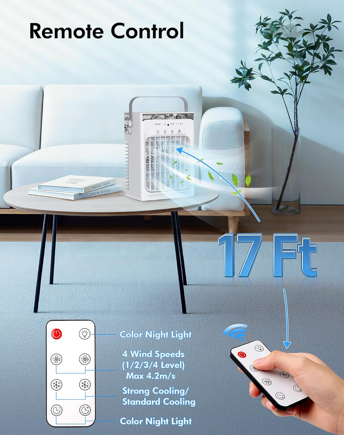 Portable Air Cooler Mini AC with Remote