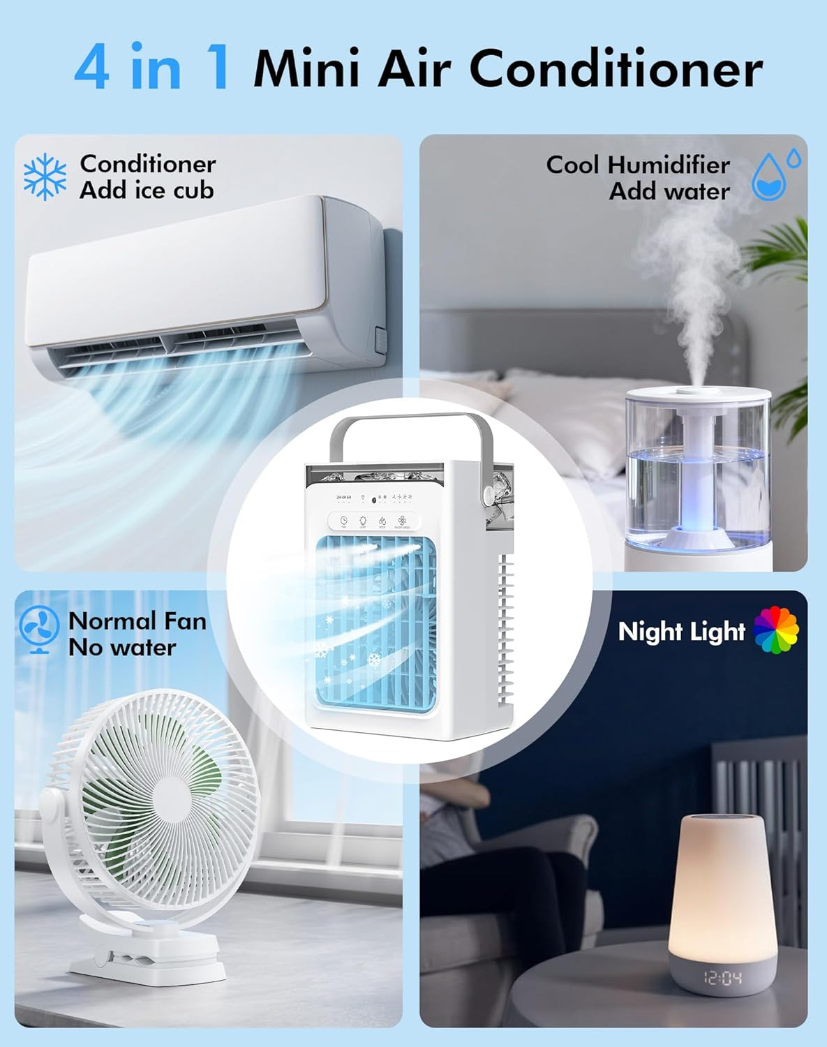 Portable Air Cooler Mini AC with Remote