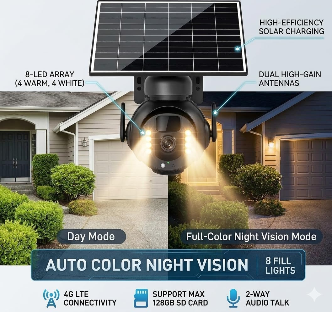 4K 8MP 4G LTE Cellular Security Camera
