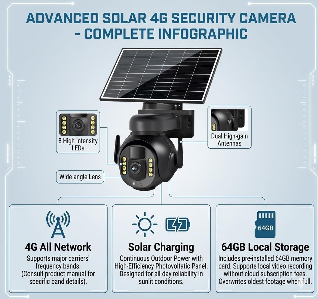 4K 8MP 4G LTE Cellular Security Camera