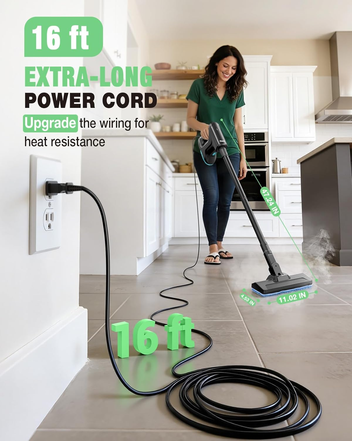14-in-1 Heavy Duty Steam Mop & Handheld Steam Cleaner