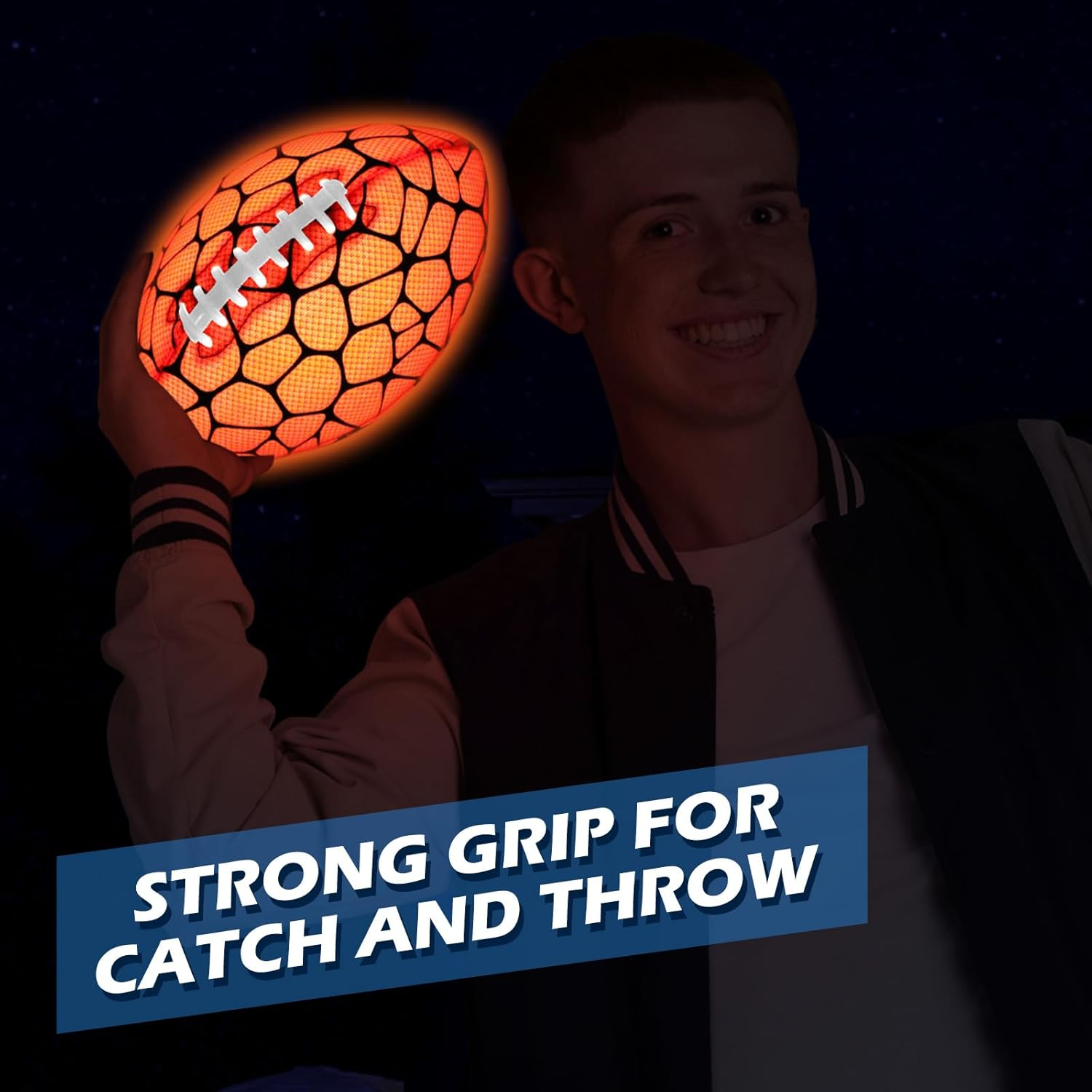 Light Up Football Toy Strong Grip Glow Dark