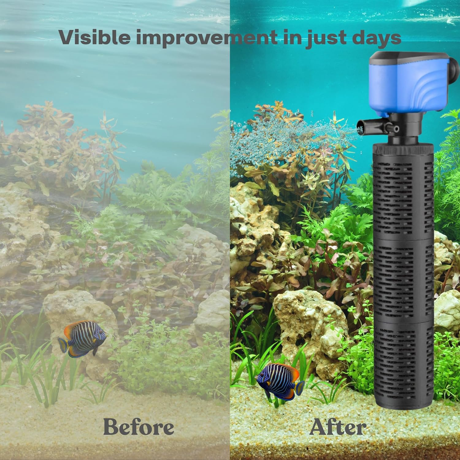 Submersible Aquarium Filter 100-300 Gal Whisper Quiet