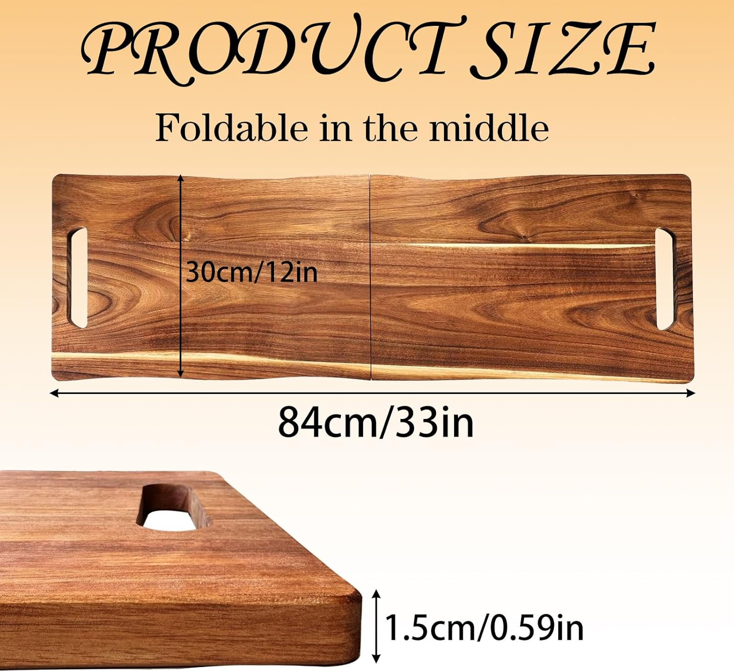 Acacia Charcuterie Board 33x12 Foldable with Handles