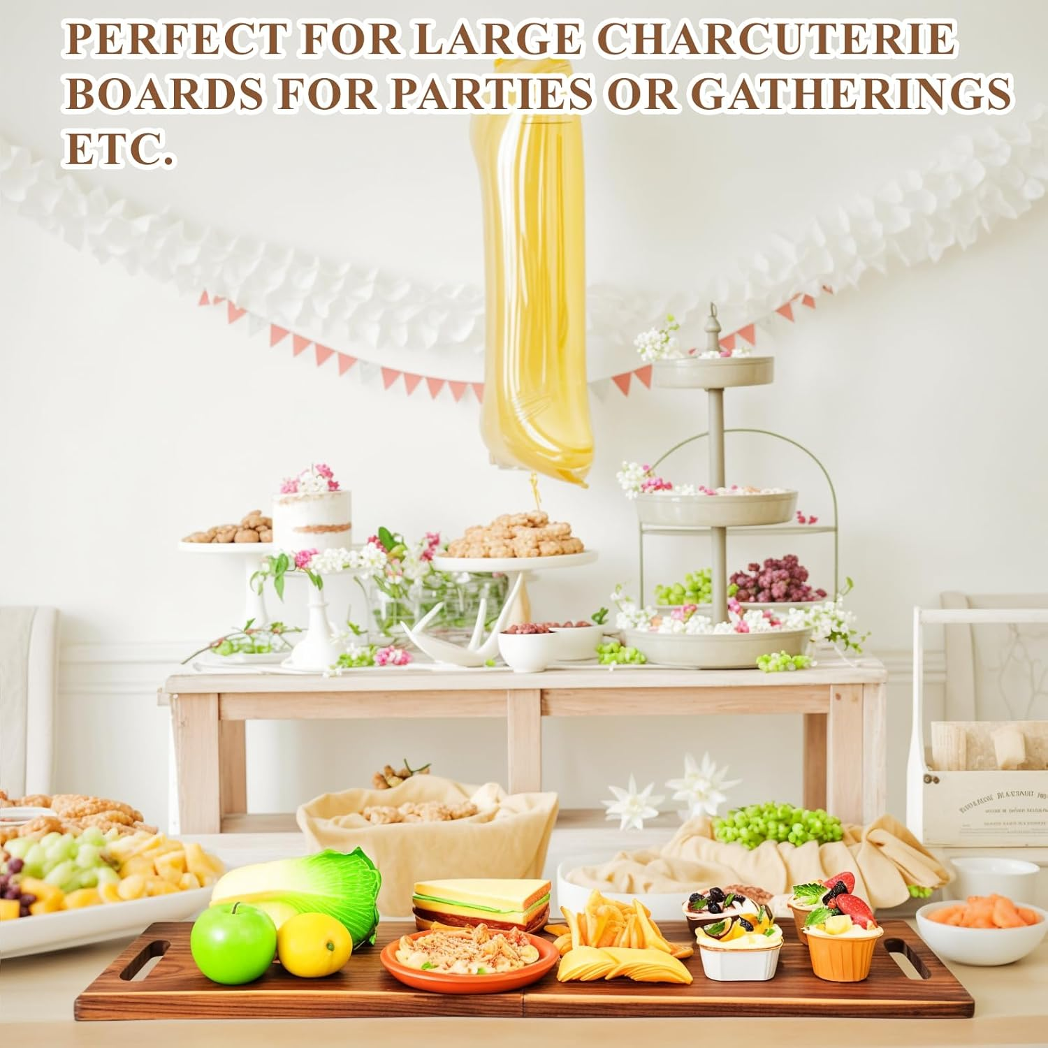 Acacia Charcuterie Board 33x12 Foldable with Handles