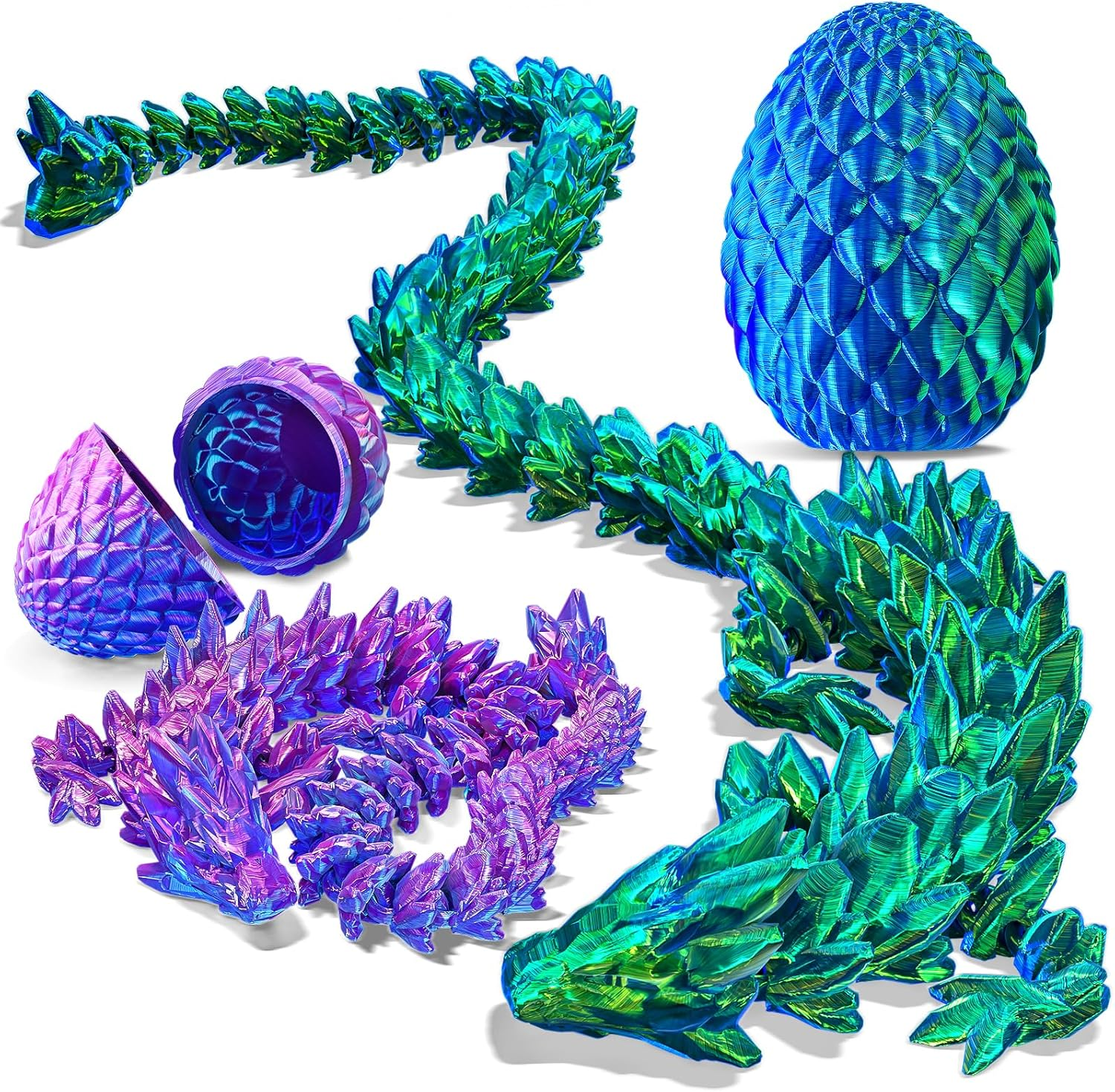 2 Pack 12in 3D Dragon with Egg Easter Basket Stuffer