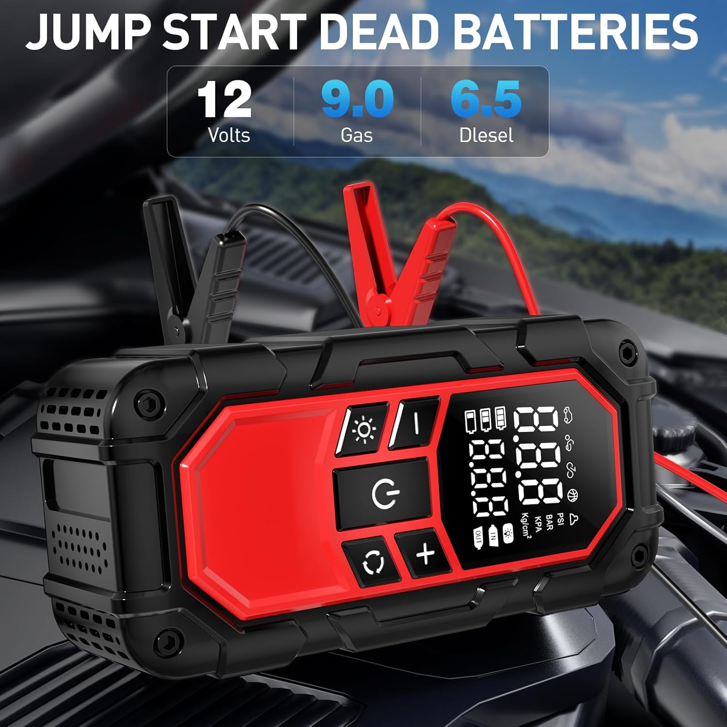 Jump Starter with Air Compressor 150PSI 12V