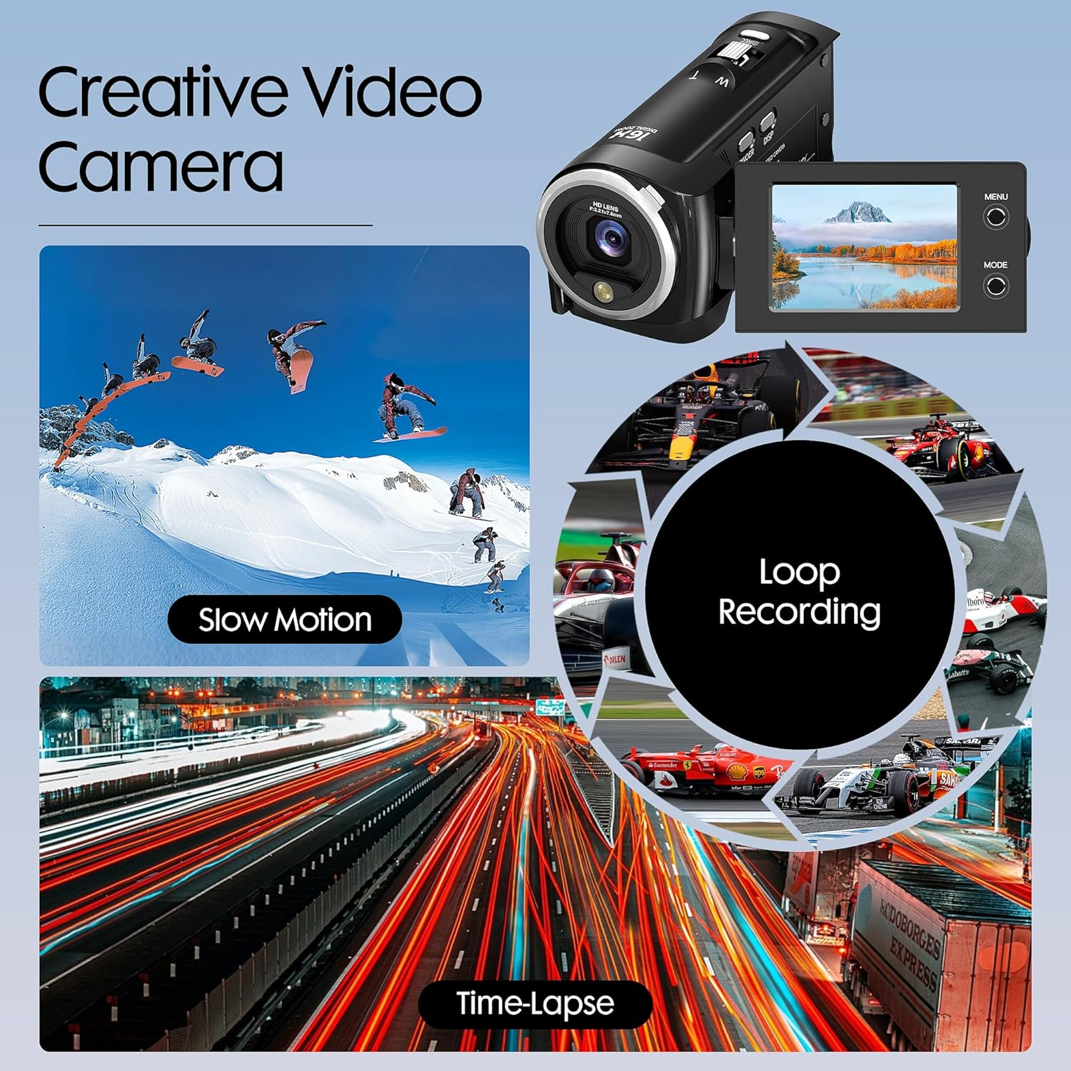 HD 2K 48MP Vlogging Camcorder 16X Zoom 32GB