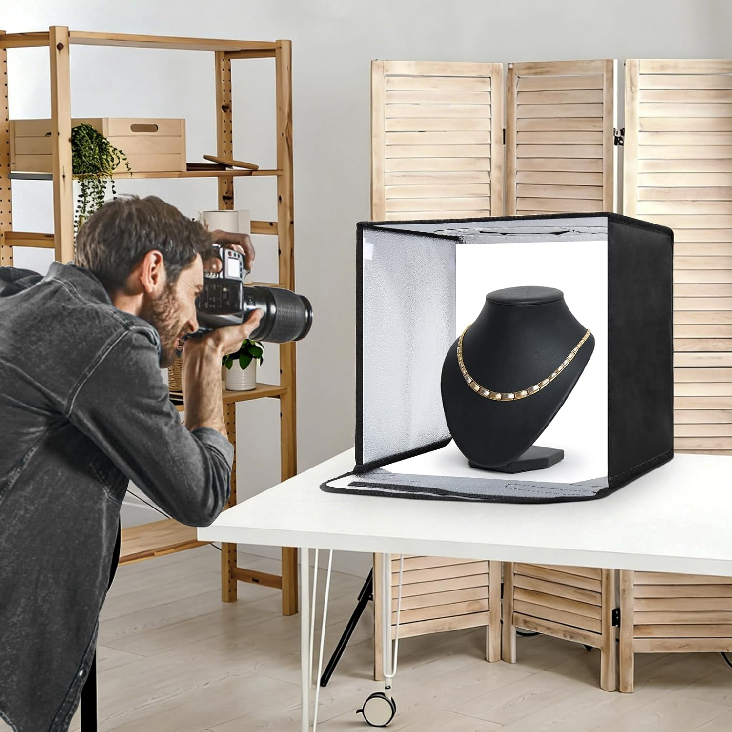 12-Inch Photo Light Box Studio Kit 6 Backdrops