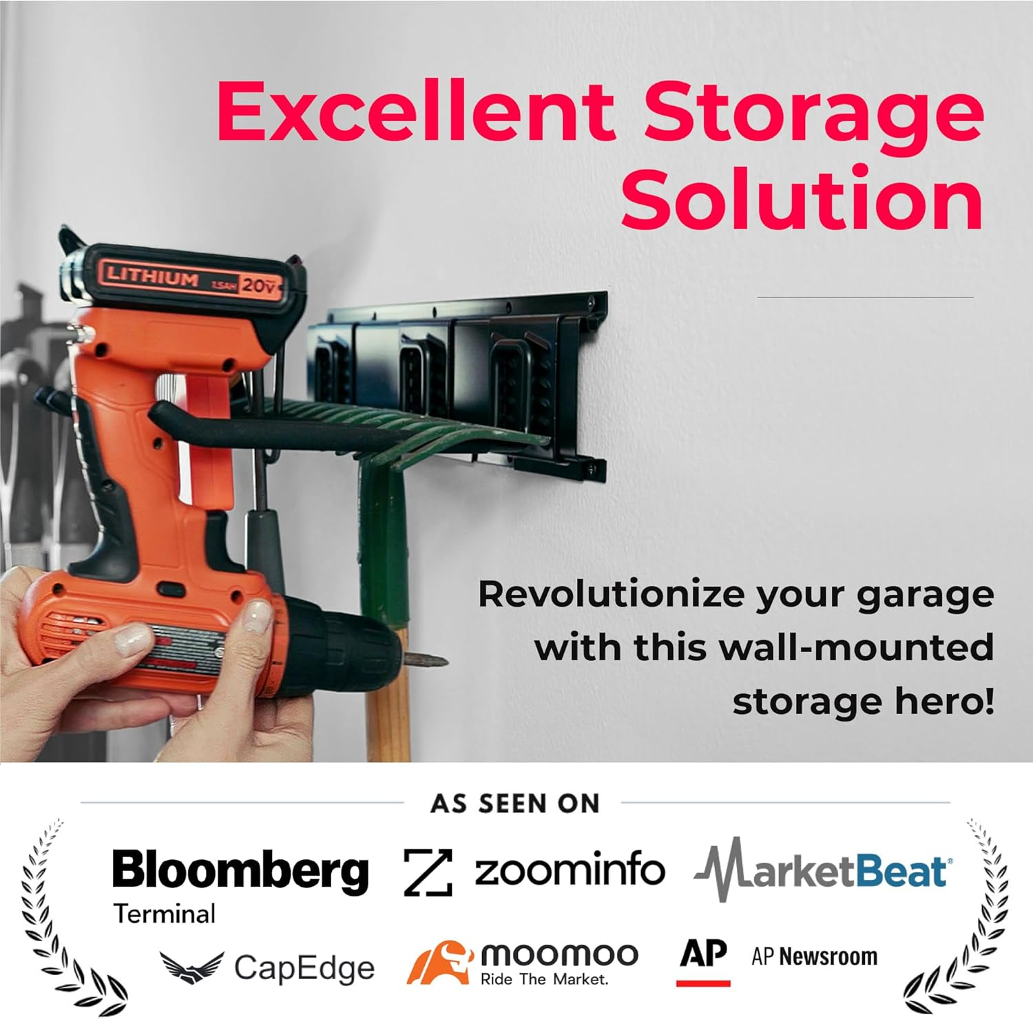 TIDYME Garage Tool Organizer Wall Mount 64in