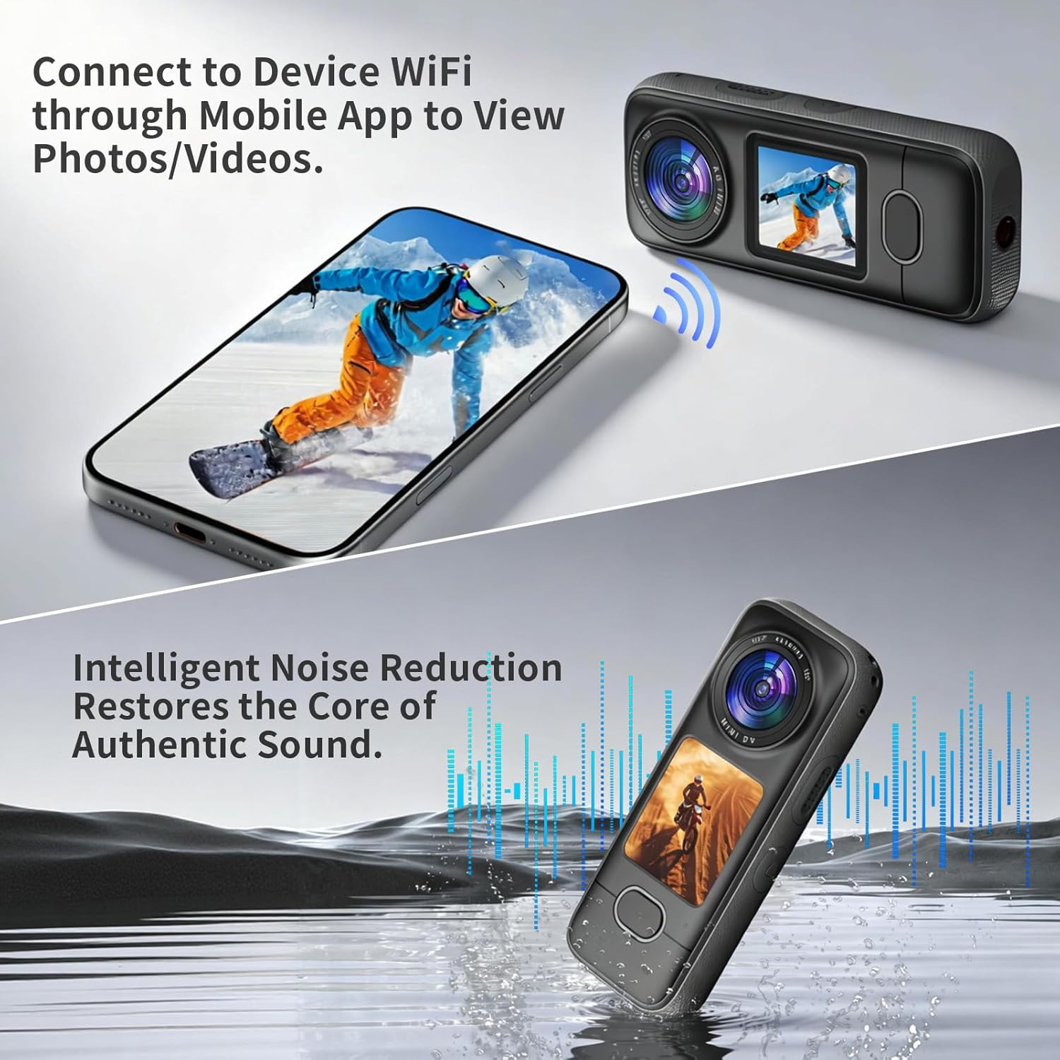 4K Action Camera IPX6 Waterproof WiFi 3.5Hr