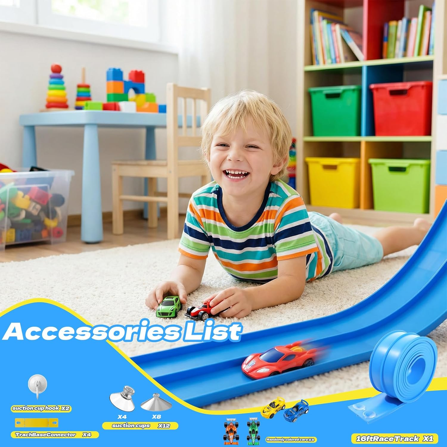 Flexible Race Track Kids 15Ft DIY 1/64 Scale