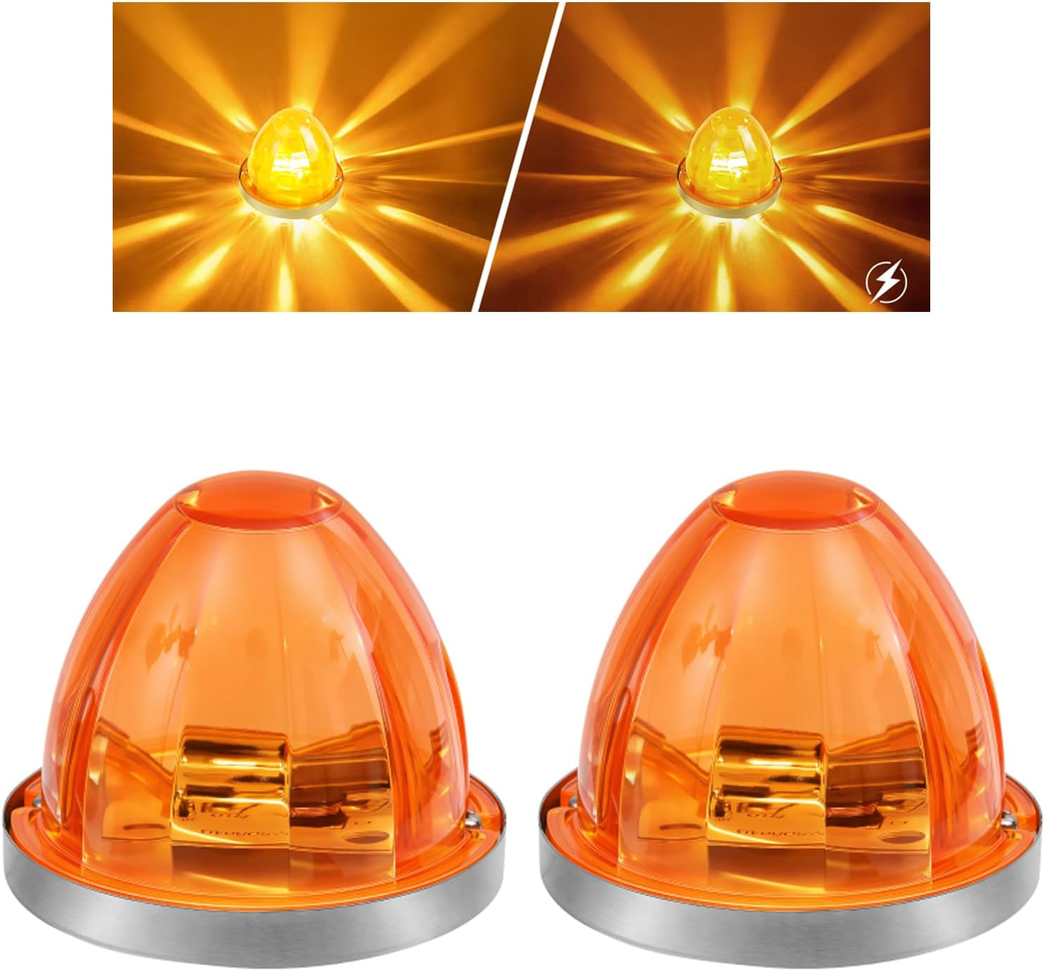 Amber Watermelon LED Side Marker Lights 2Pc Truck