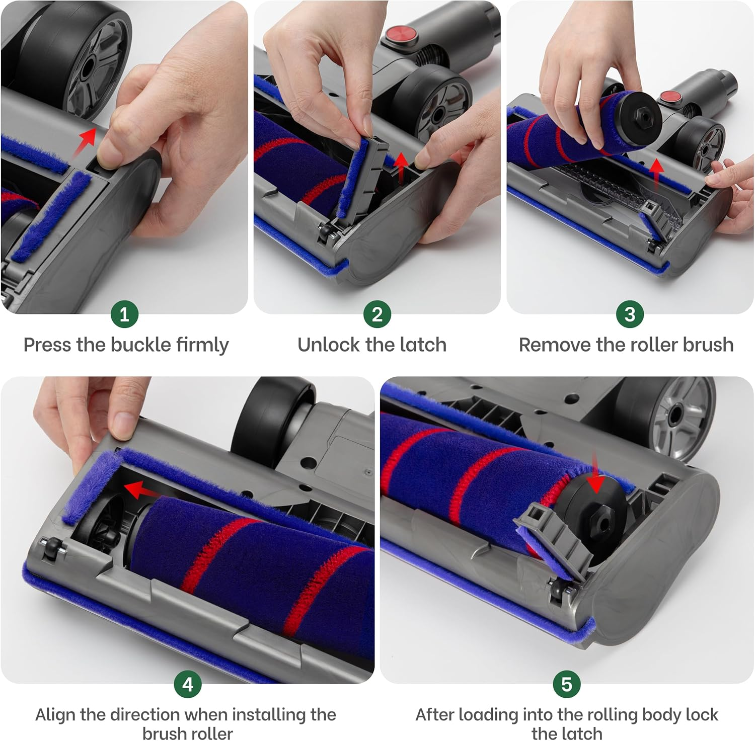 Dyson Vacuum Head Replacement 2-Brush 4 LED Self-Standing