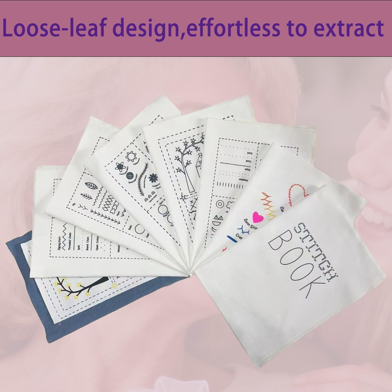 Embroidery Stitch Practice Kit 106 Patterns Beginner Set