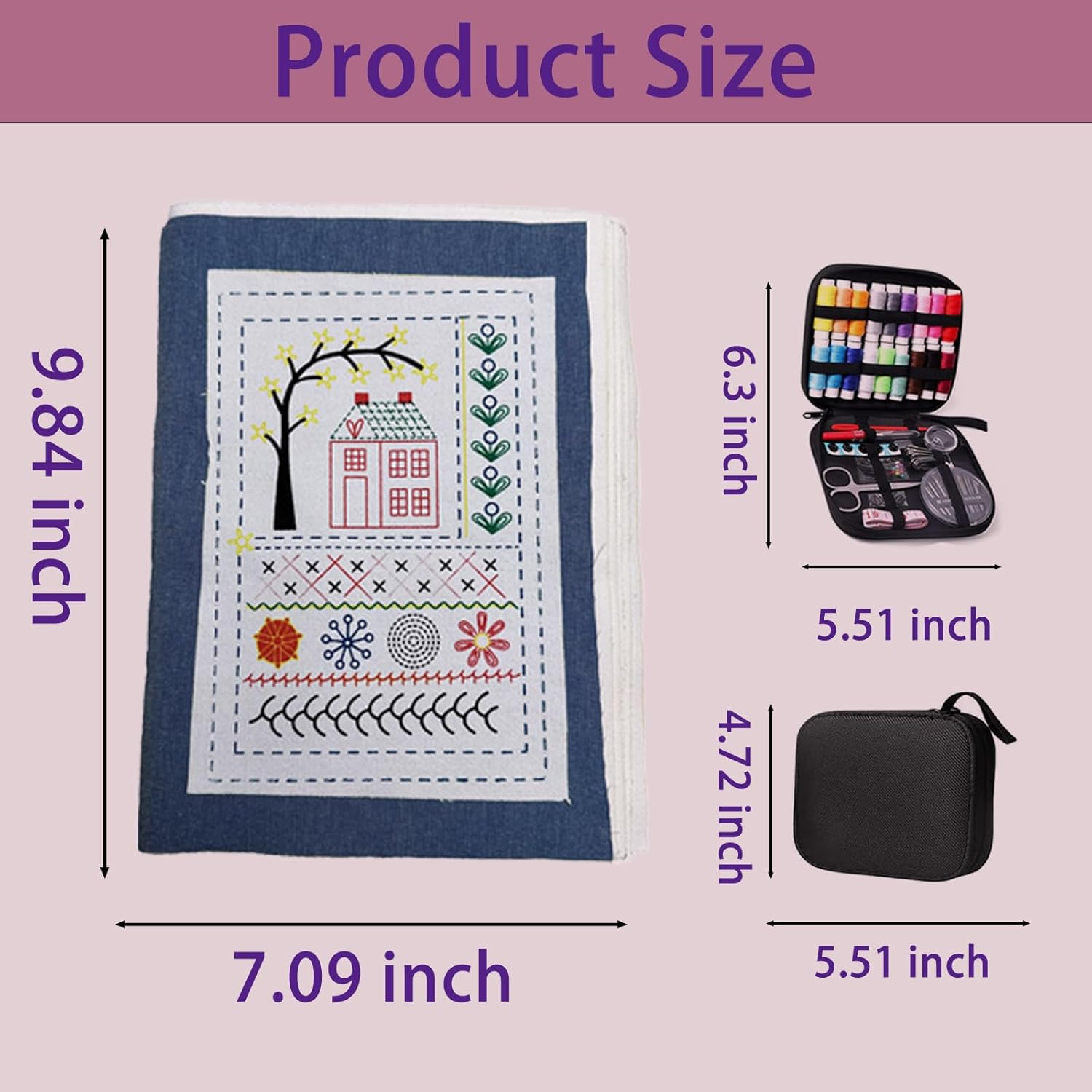 Embroidery Stitch Practice Kit 106 Patterns Beginner Set