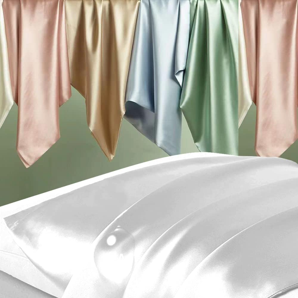 Mulberry Silk Pillowcases 2 Pack Both Sides Zipper White