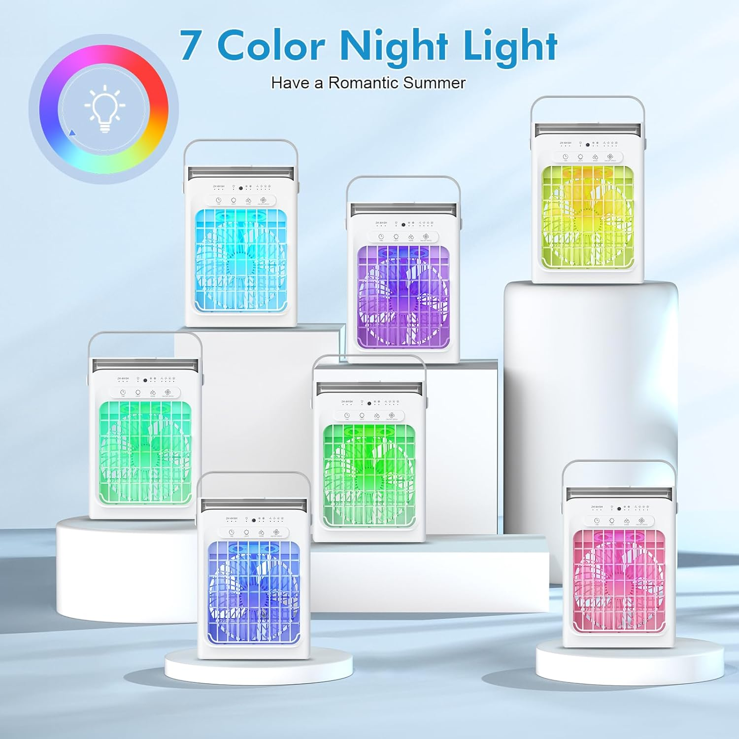 Portable Mini Air Conditioner 3-in-1 USB 1000ml Tank Timer