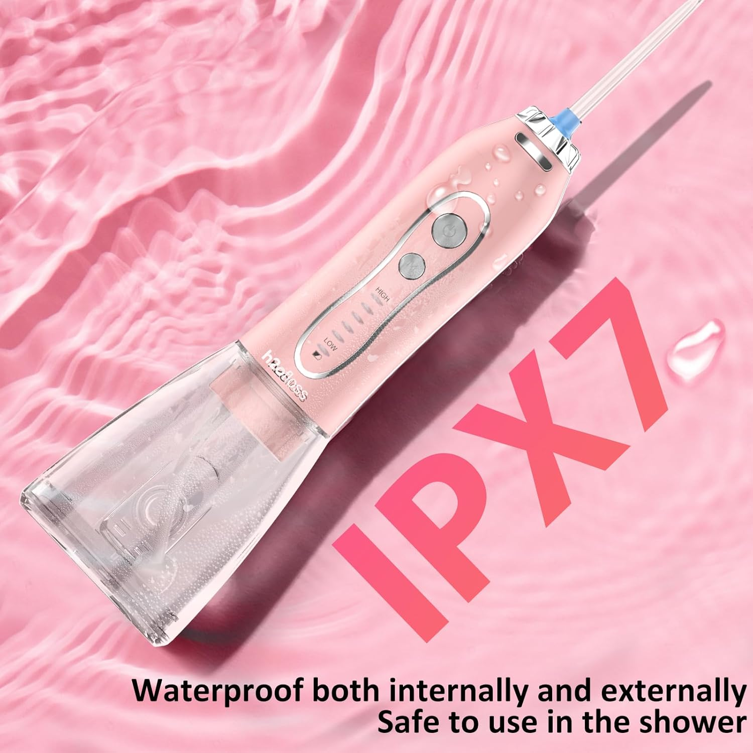 H2ofloss Cordless Water Flosser 5 Mode 300ml IPX7 Pink
