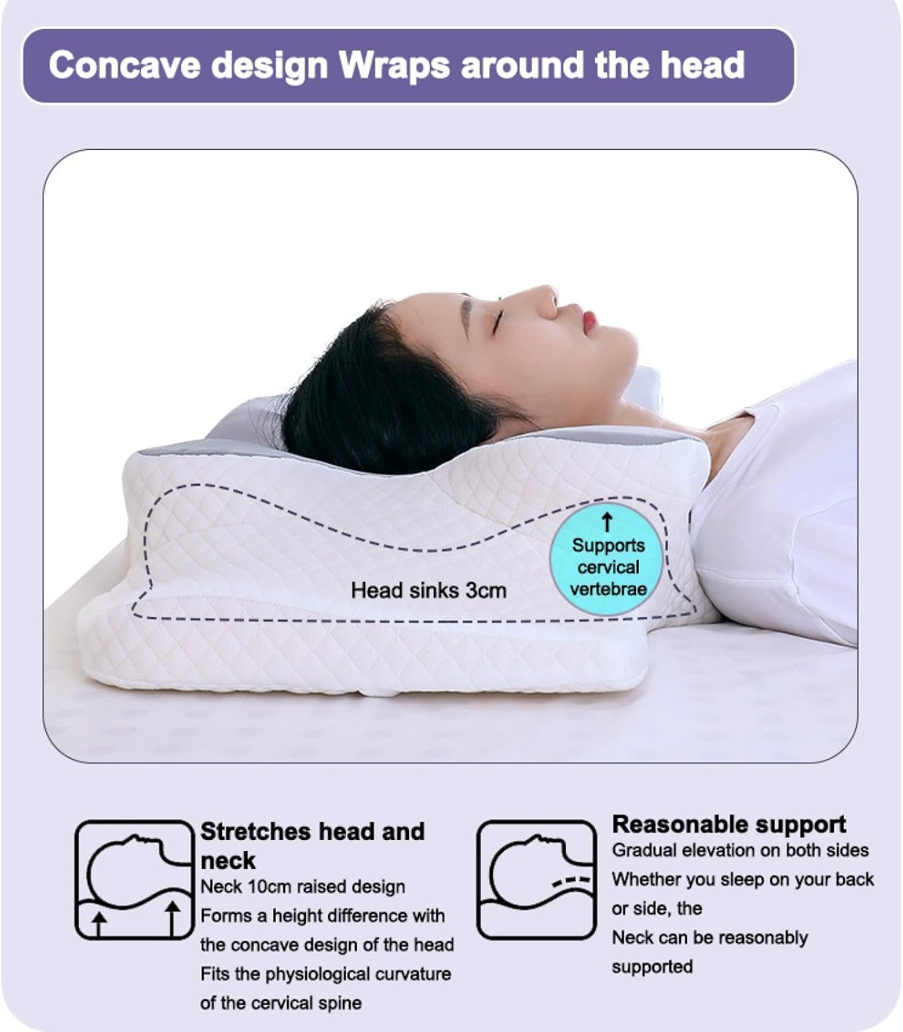 Butterfly Cervical Memory Foam Pillow Slow Rebound Neck Support