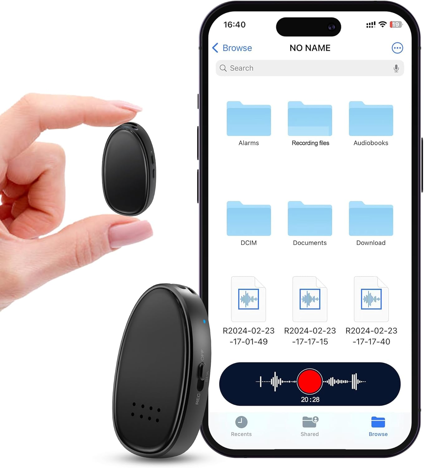 Digital Voice Recorder 128GB 9860Hr DSP Noise Reduction MP3