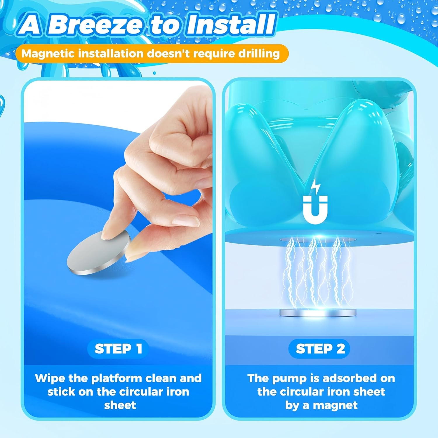 Water Table Pump Cordless Rechargeable Magnetic No-Drill Green