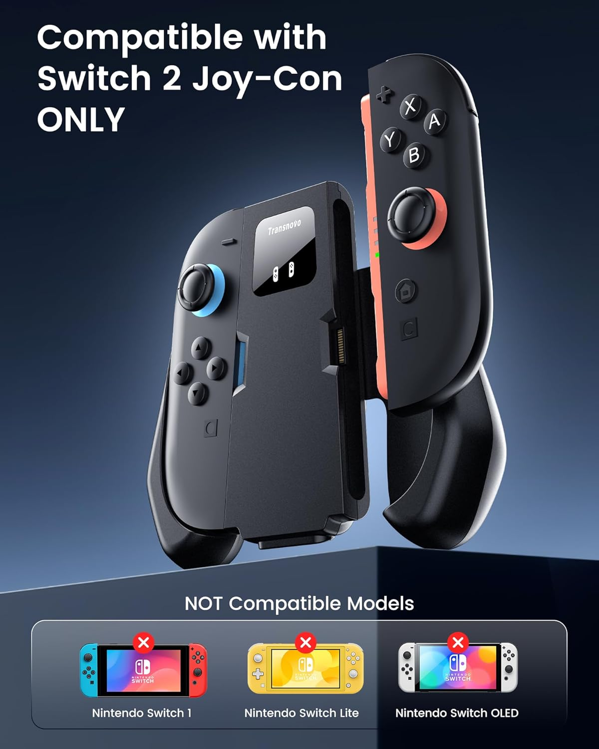 TRANSNOVO Charging Grip Nintendo Switch 2 JoyCons USB-C LED