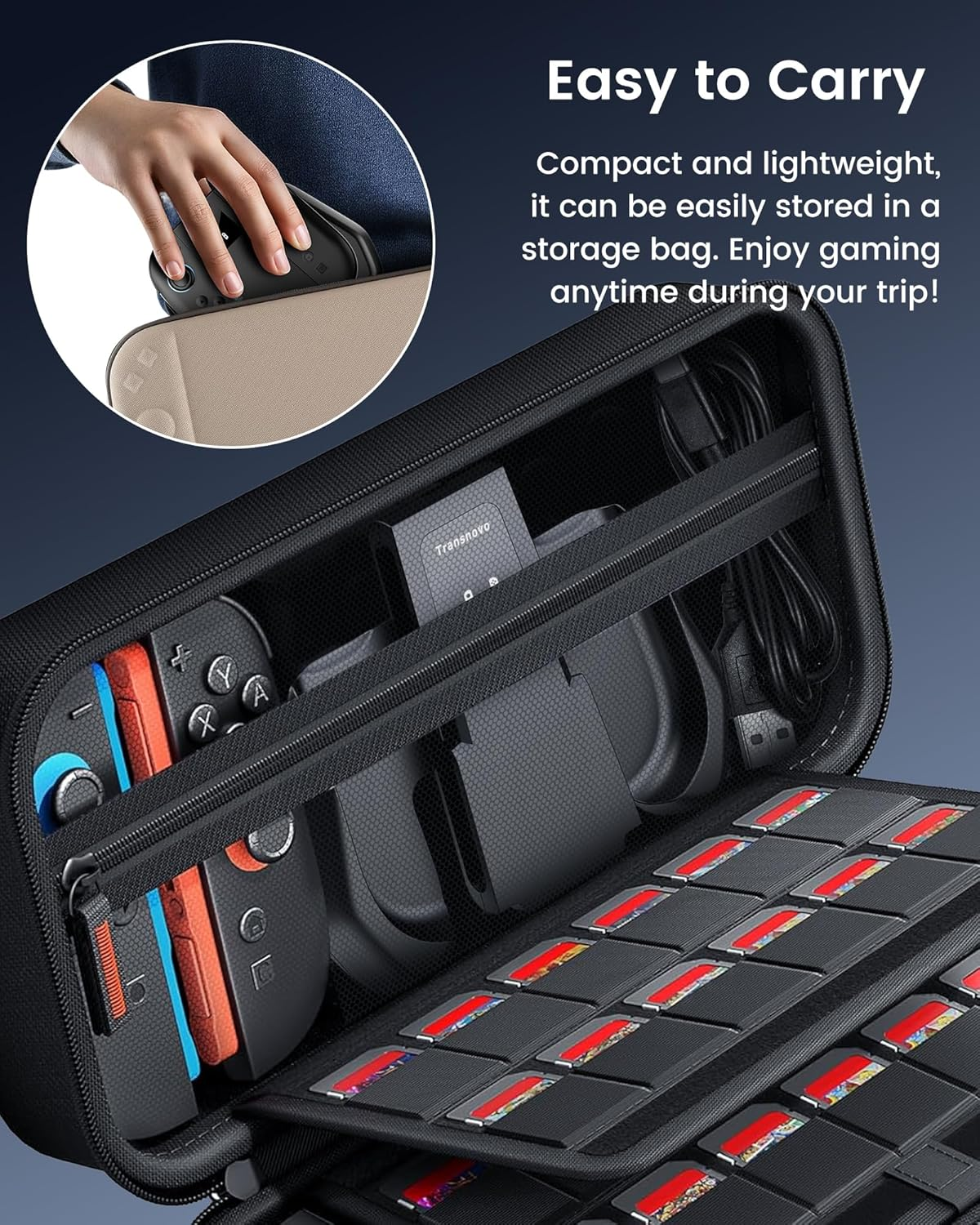 TRANSNOVO Charging Grip Nintendo Switch 2 JoyCons USB-C LED