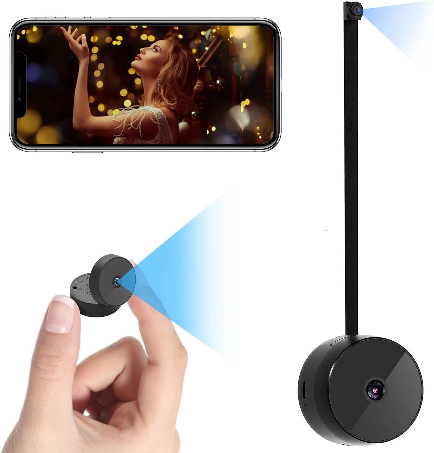 WiFi Mini Security Camera 1080P 150° Dual Lens Night Vision