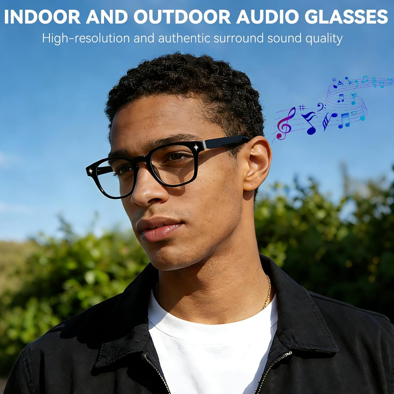 AI Smart Glasses Bluetooth Open-Ear Translation 130 Lang 9H