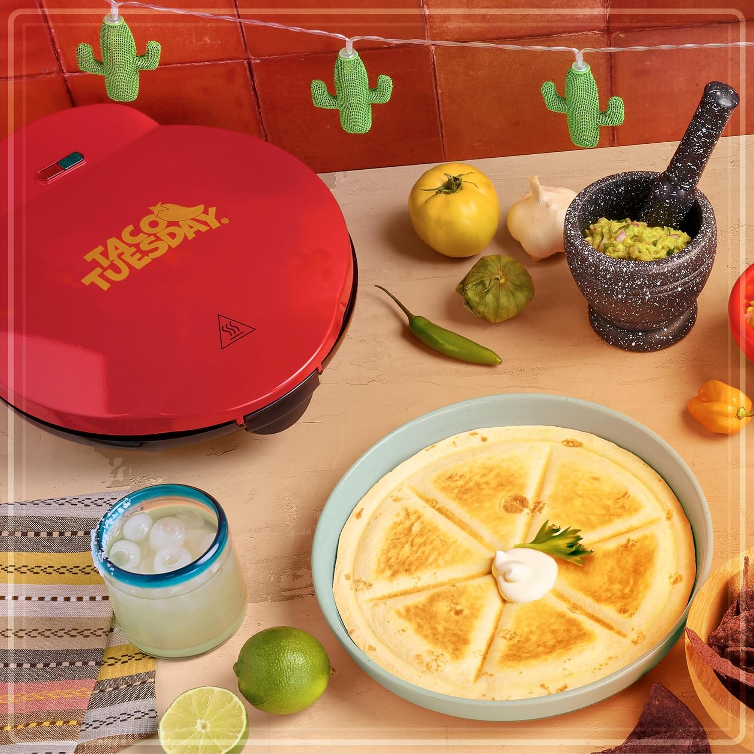 Taco Tuesday Deluxe 8-Inch Quesadilla Maker